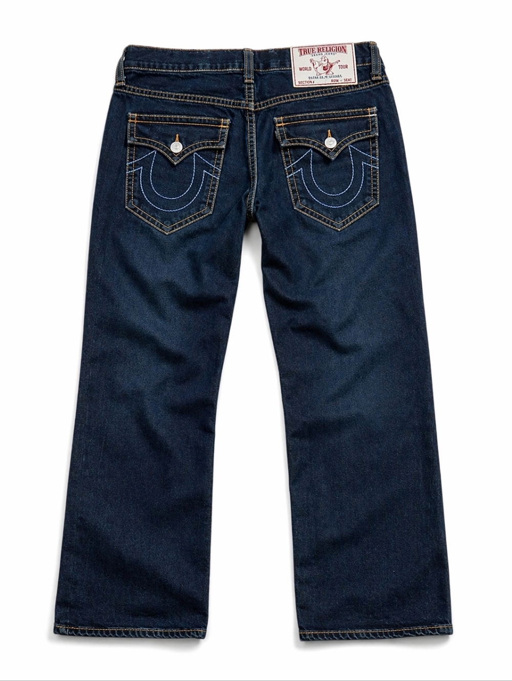 🔥 True Religion Ricky Big T Flap Jeans 36x30 Dark Wash Straight - Picture 6 of 13